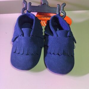 Wonder Nation Baby Size 5 Moccasin Booties in Blue New With Tags